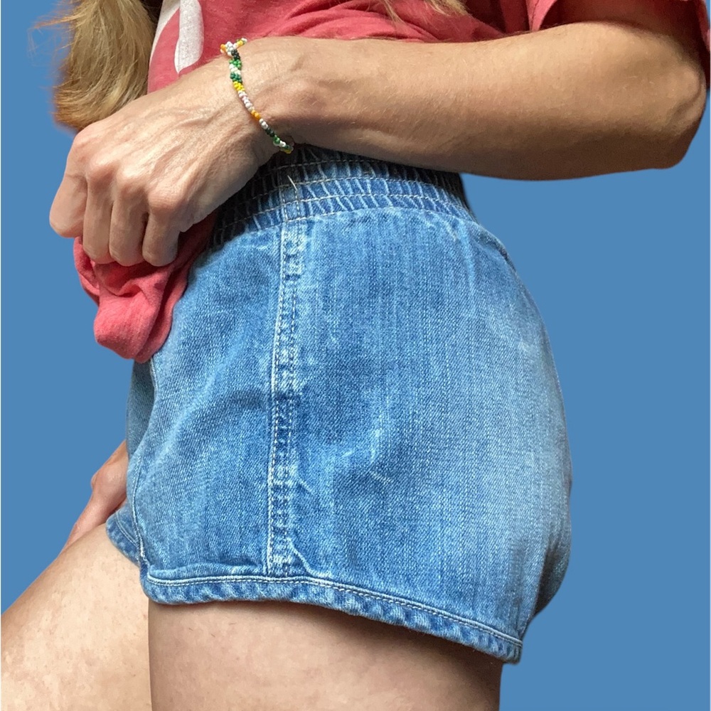 Vintage Y2K denim pull on track shorts